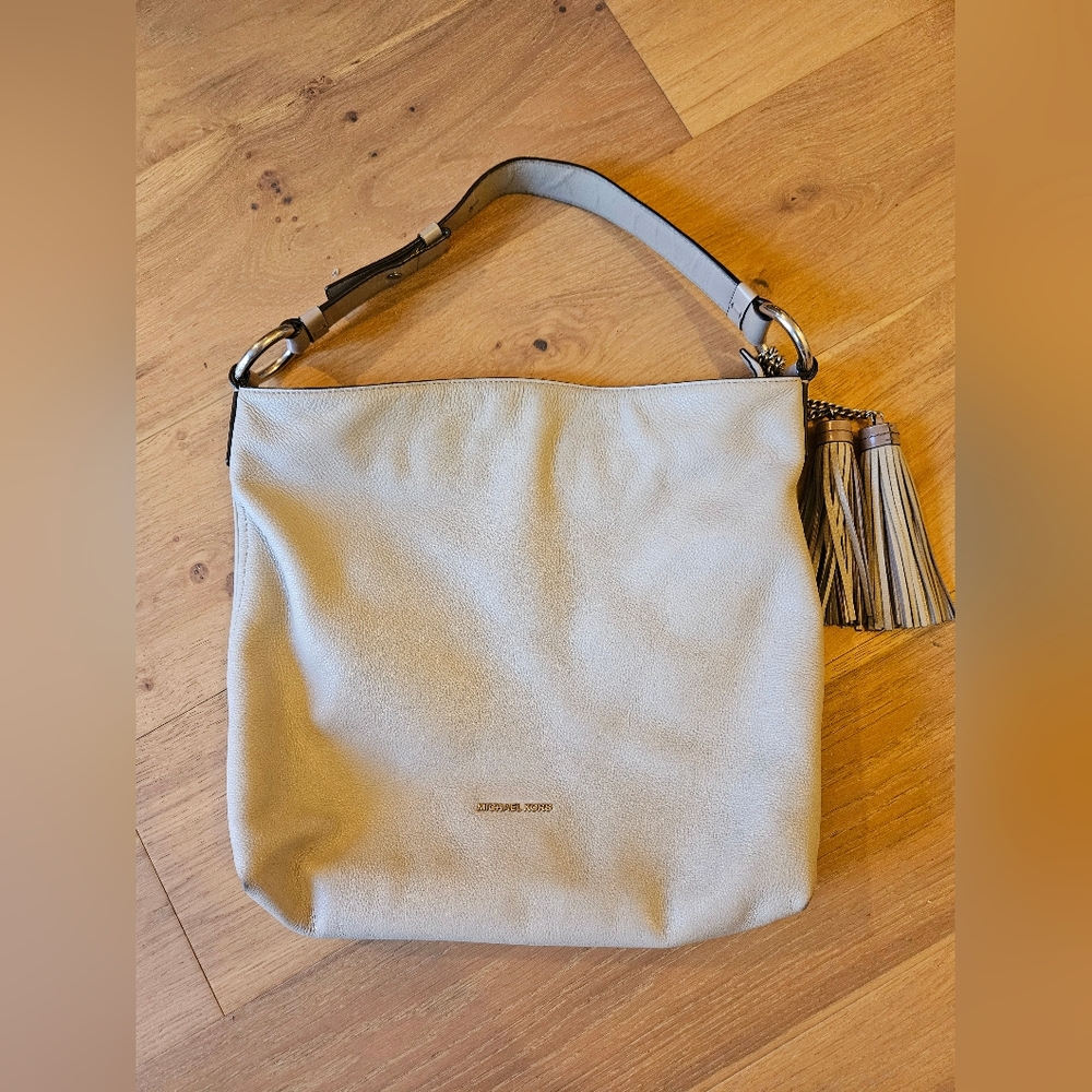Michael Kors Elana Leather Shoulder Bag, Taupe